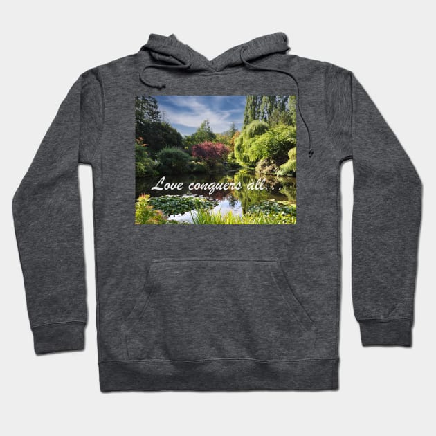 Love Conquers All: Butchart Gardens Pond Hoodie by KirtTisdale